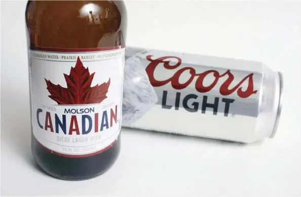  ?? Steven Senne/AP fileS ?? “Consumers are drinking slightly less, but better,” says Molson Coors CEO Mark Hunter, noting the company must focus on premium and innovative drinks including pot-infused beverages.