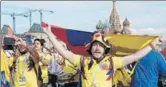  ?? GETTY ?? Some Colombian fans haven’t left despite their team’s loss.