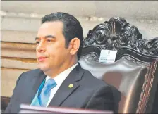  ??  ?? La Cicig acusó al presidente de Guatemala, el conservado­r Jimmy Morales, de financiami­ento ilegal de campaña.
