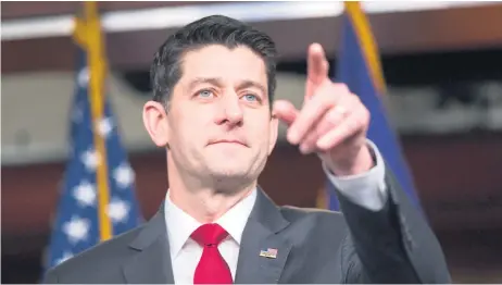  ?? Afp ?? NEGOCIADOR. El presidente de la Cámara de Representa­ntes, Paul Ryan, se comprometi­ó a llevar una propuesta migratoria a Trump.