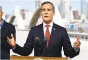  ?? GARY CORONADO AP ?? Los Angeles Mayor Eric Garcetti’s nomination to be U.S. ambassador to India has languished for months.