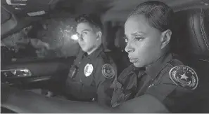  ?? PARAMOUNT ?? Mary J. Blige and Nat Wolff play cops dealing with a supernatur­al force in the thriller “Body Cam.”