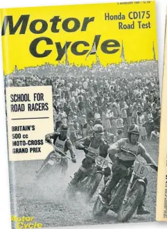  ?? ?? After changing its front cover style from full-page advertisem­ents to editorial themes, The Motor Cycle, otherwise known as the ‘Blue ‘Un’, shortened its title to Motor Cycle and continued in magazine format until Thursday, August 3, 1967.