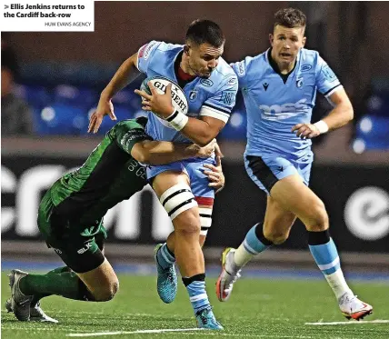  ?? HUW EVANS AGENCY ?? Ellis Jenkins returns to the Cardiff back-row