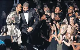  ?? Photo: Lucas Jackson/Reuters ?? Rihanna and Drake at the VMAs.
