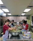  ?? [PHOTO PROVIDED] ?? Volunteers prepare cornbread for the 2017 Edmond Community Thanksgivi­ng Dinner at the University of Central Oklahoma in Edmond.