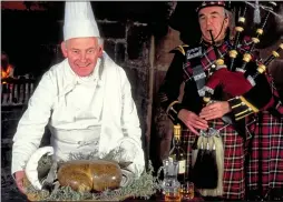  ??  ?? MEAT TREAT: Piping in the haggis is a feature of Burns Night