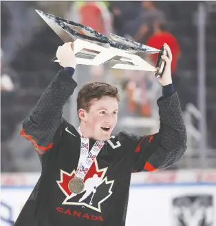  ?? CODIE McLACHLAN/THE CANADIAN PRESS ?? Forward Alexis Lafreniere is one of the few players sure to be named to the Canadian world junior team after the upcoming selection camp.