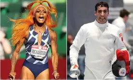  ?? Photograph: Getty Images ?? The US sprinter Sha’Carri Richardson (left), who was suspended for a positive test for marijuana, and Alen Hadzic, an alternate on the US fencing team who has faced accusation­s of sexual assault.