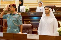  ?? Photos by M. Sajjad ?? Brigadier Saif Al Zari Al Shamsi and Marwan bin Jassim Al Sarkal during the session on Wednesday. —