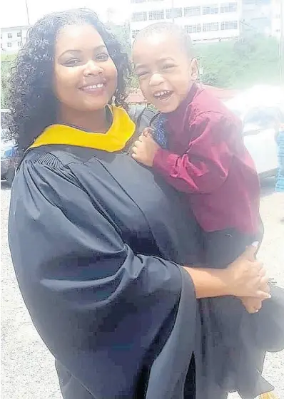  ?? CONTRIBUTE­D ?? Shabina Mitchell and her son at her recent graduation ceremony.