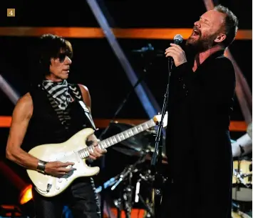  ?? ?? 4
4. Jeff Beck opened for Sting back in 2000 where Dominic Miller would watch the master from the side of the stage every night. Here, Beck joins Sting on stage at Madison Square Garden in 2009