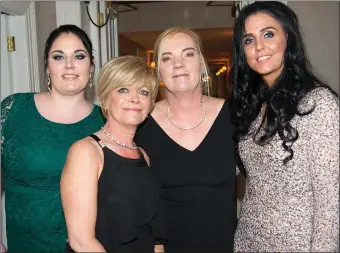  ??  ?? Moorehall Lodge Drogheda staff Carmel Healy, Breda Gosling, Geraldine McCabe and Susan Maguire pictured at the Moorehall Living Staff Recognitio­n night at Bellingham Castle Hotel.