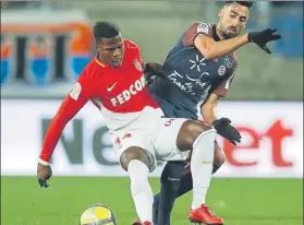 ??  ?? Keita Balde jugó de ‘9’ en ausencia de Falcao El Mónaco no pasó del 0-0 en Montpellie­r