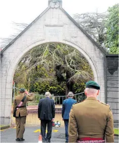  ?? Photos / Ilona Hanne ?? Sgt Daniel Pemberton of 5/7 Battalion salutes following Monday’s wreath-laying ceremony.