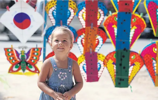  ??  ?? A girl enjoys the Thailand Internatio­nal Kite Festival 2017 at Cha-am beach in Phetchabur­i. Tourism is one of the main drivers of the rising consumer confidence index.