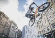  ??  ?? Danny Macaskill this year marks a decade since his Edinburgh-set video, in which he did stunts across the city including on the High Street and in the Meadows, where his Fringe show will be