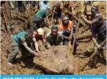  ?? ?? MAIP MULITAKA: Locals dig at the site of a landslide H[ 4\SP[HRH ]PSSHNL PU [OPZ \UKH[LK OHUKV\[ WOV[V taken by the UN Developmen­t Program and released VU 4H` · (-7