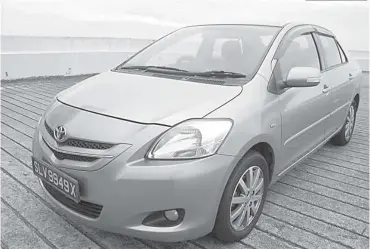  ??  ?? A 2008 Toyota Vios model, the same one the author used everyday going to work.