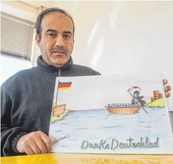  ?? FOTO: DPA ?? Auch Zeichnunge­n des syrischen Karikaturi­sten Ali Abdo werden in Bonn gezeigt.