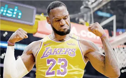  ?? AP FOTO ?? FREE AGENT. LeBron James, who was supposed to play in the Tokyo Olympics later this year, will be one of the big name free agents next year. That may mean James, and the other free agents like Kawhi Leonard, Kyle Lowry and Bam Adebayo, might not risk playing in the Olympics until they have signed a new contract.