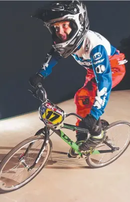  ?? DREAM: Hunter Boschen has been aiming to compete against the world’s best at the BMX World Championsh­ips since he was six. Picture: ZAK SIMMONDS ??