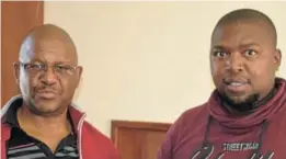  ?? Picture: ABONGILE SOLINDWANA ?? ALL ABOUT BOOKS: From left, Mcebisi KaNdama and Phikolomzi Jama Jaxa aim to assist Xhosa writers to get their books published through their publishing company