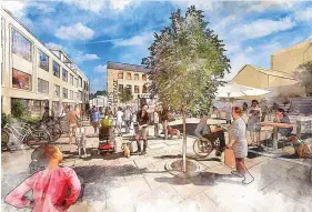  ?? Image: Acorn Property Group ?? Artist’s impression of the public square within the Saxonvale regenerati­on scheme