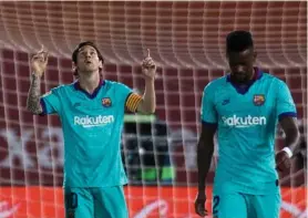  ?? AFP ?? Messi selló la goleada ante el Mallorca.