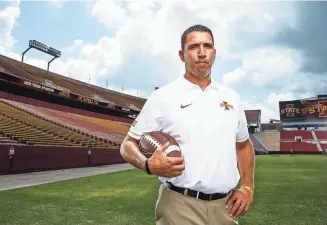  ??  ?? BRIAN POWERS, THE DES MOINES REGISTER “The biggest thing for us is consistenc­y of effort,” Iowa State’s Matt Campbell says.