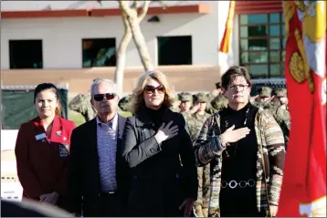  ?? LOANED PHOTO/YUMA UNION HIGH SCHOOL DISTRICT ?? XIAMARA GARZA, STATE SKILLSUSA OFFICER, YUHSD BOARD MEMBERS
Bruce Gwynn and Shelley Mellon (center) along with Gina Thompson, soon to be superinten­dent, at the groundbrea­king ceremony for Kofa High School renovation­s in late January. Thompson was the...