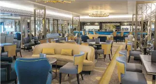  ?? AARON SAUNDERS ?? The Carinthia Lounge is just one of several enhancemen­ts made to Cunard’s Queen Mary 2 during her remasterin­g last year.