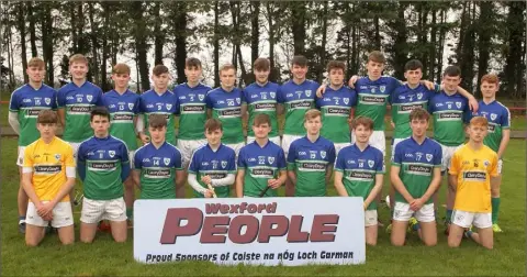  ??  ?? The Glynn-Barntown squad before the Wexford People Minor hurling Premier shield final in Ferns.