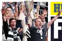  ?? ?? BITTERSWEE­T Vale manager Clarke (left) lifts trophy after suffering personal tragedy