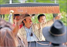  ??  ?? Kevin Webb with the Pawnee Bill Wild West Show, gives rides in a buggy during Septemberf­est 2018 at the Oklahoma History Center on Sept. 8. [DOUG HOKE/ THE OKLAHOMAN ARCHIVES]