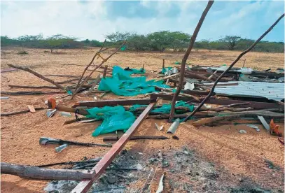  ?? / Cortesía ?? El incidente más reciente tuvo lugar el 22 de octubre, cuando integrante­s del clan Girnu quemaron cuatro casas de los Urrariyu.