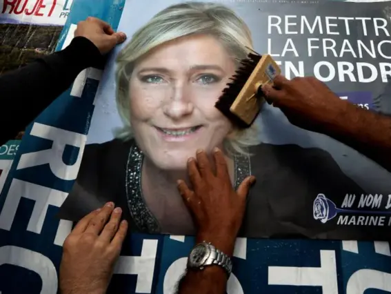  ?? (Reuters) ?? Marine Le Pen is going head to head with Emmanuel Macron for the French presidency
