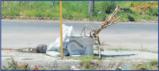  ??  ?? Todo tipo de basura se puede obsear en las calles desde palos secos hasta inodoros