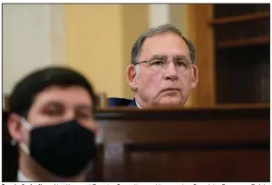  ?? (AP/Susan Walsh) ?? Senate Agricultur­e, Nutrition, and Forestry Committee ranking member Sen. John Boozman, R-Ark., listens Thursday during a hearing on climate change in Washington.