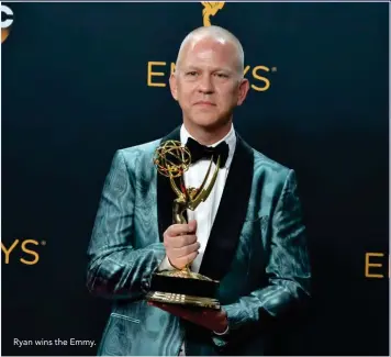  ??  ?? Ryan wins the Emmy.
