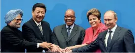  ?? AFP ?? I nuovi Grandi. Jinping (Cina),
(Sudafrica),
(Brasile)
(Russia)
(India), Xi