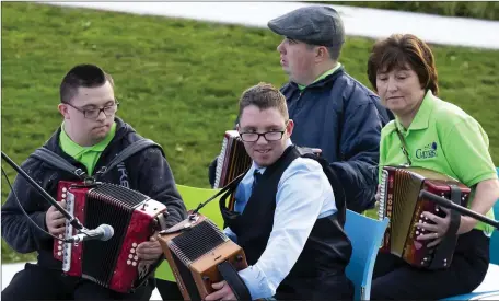  ??  ?? October 7, leaving Taghmon Community Centre at 11 a.m. There will be spot prizes on the day. Members of the Cumas Band performing on Culture Night in New Ross at the library park.