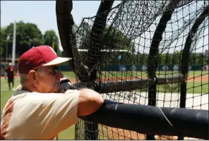  ?? AP/Athens Banner-Herald/JOSHUA L. JONES ?? Florida State Coach Mike Martin said he doesn’t want his Seminoles to get caught up feeling that they need to win the national championsh­ip because he’s retiring when the season ends. “It’s not going to define me because it’s about the players,” Martin said. “They’re the ones that have these memories. That’s what I enjoy so much about this.”