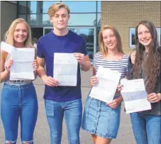  ??  ?? Charlotte Stringer, Bradley Smith, Chloe Sinclair and Megan Brailey at Cornwallis Academy