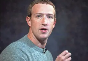  ?? MARK LENNIHAN, AP ?? Facebook CEO Mark Zuckerberg