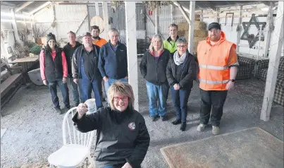  ?? Picture: PAUL CARRACHER ?? PICK US! Horsham Agricultur­al Society secretary Andrea Cross, pictured with community and committee members at Horsham Showground, is encouragin­g Wimmera residents to support The Cattle Shed through a Pick My Project funding program.