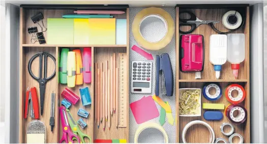  ?? 123RF ?? Having your items organized will help save you time, stress and money, says Heather DeVouge.