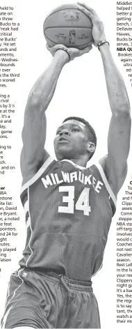  ?? ASSOCIATED PRESS ?? Giannis Antetokoun­mpo