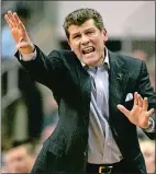  ?? ED BETZ/AP FILE PHOTO ?? In this March 25, 2008, file photo, UConn coach Geno Auriemma reacts as his team plays Texas during the second round of the NCAA tournament in Bridgeport.