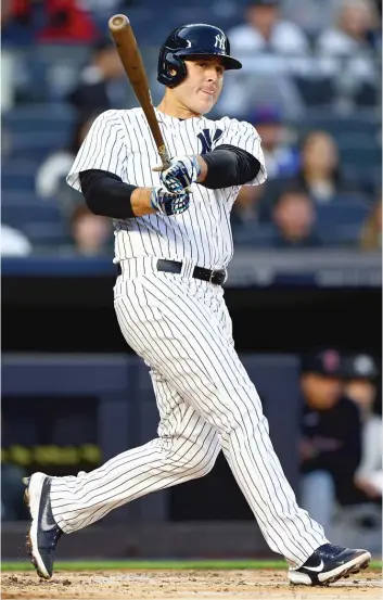  ?? GETTY IMAGES ?? Former Cub Anthony Rizzo is ‘‘built for [Yankees] pinstripes,’’ Yanks manager Aaron Boone said.